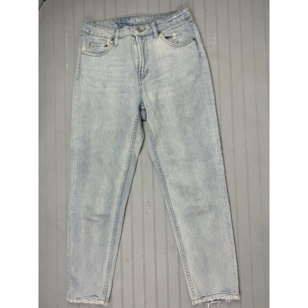 Wild Fable Size 4 Womens Jeans High Rise Mom Light Distress Light Wash Stretch